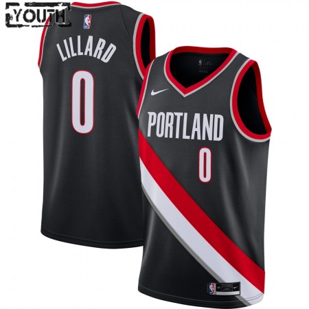 NBA Børn Trøje Portland Trail Blazers Damian Lillard 0 2020-21 Nike Icon Edition Swingman